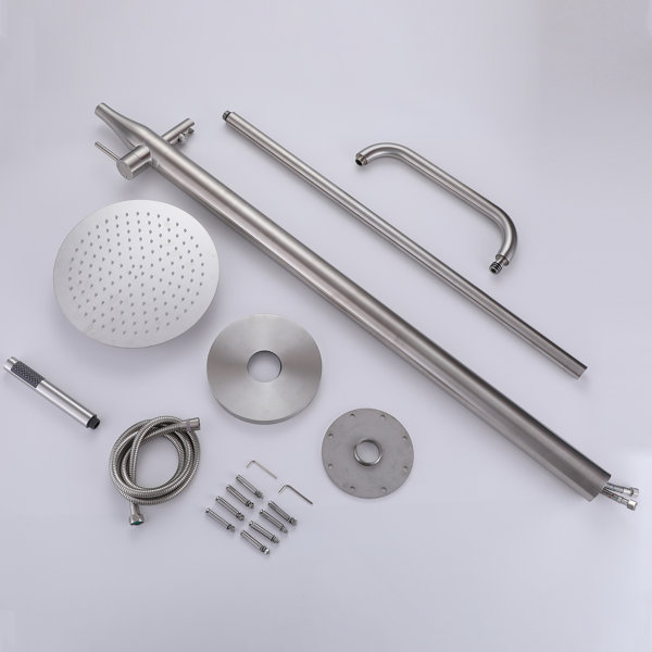 RBROHANT Outdoor Shower Faucet Kit, Exposed Shower Faucet Set Rainfall